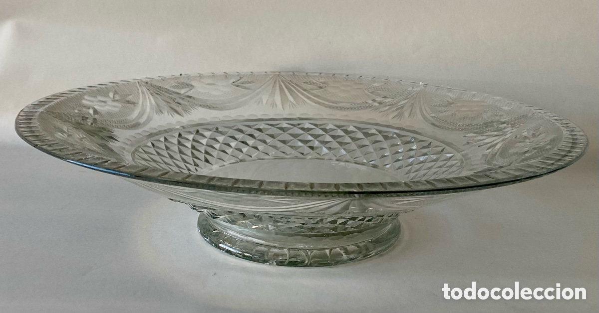 Antig&uuml;edades: Gran centro de mesa frutero de Cristal tallado - Foto 2