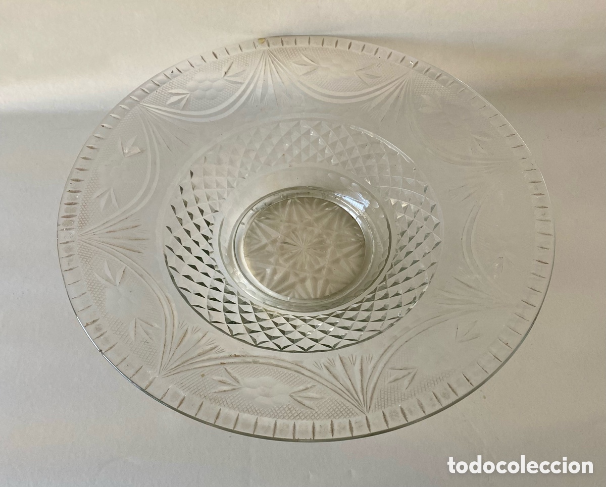 Antig&uuml;edades: Gran centro de mesa frutero de Cristal tallado - Foto 5