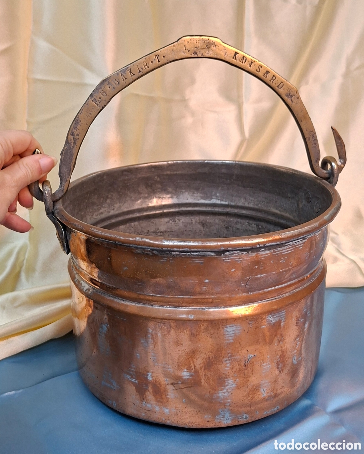 Antig&uuml;edades: Olla de cobre siglo XIX - Foto 2