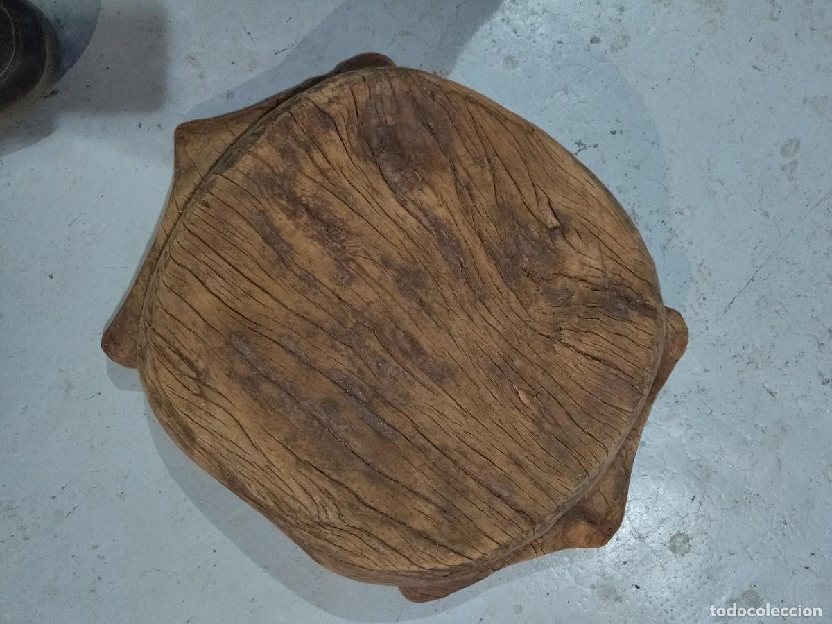 Antig&uuml;edades: Cuenco rustico de madera maciza, artesa tradicional ovalada - Foto 3