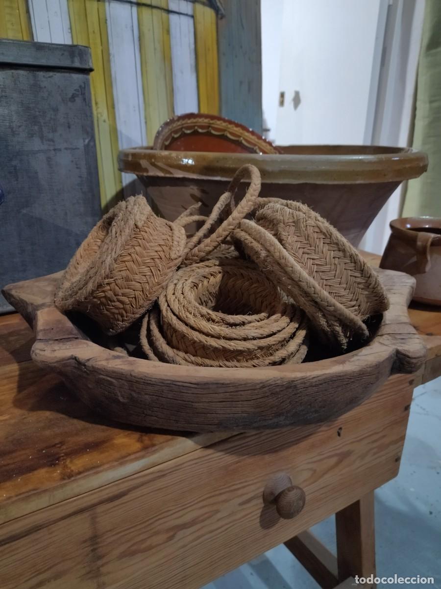 Antig&uuml;edades: Cuenco rustico de madera maciza, artesa tradicional ovalada - Foto 12