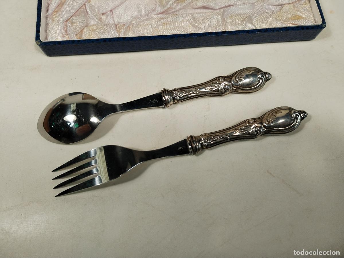 Antig&uuml;edades: juego cubiertos con mango de plata- c120 - Foto 3