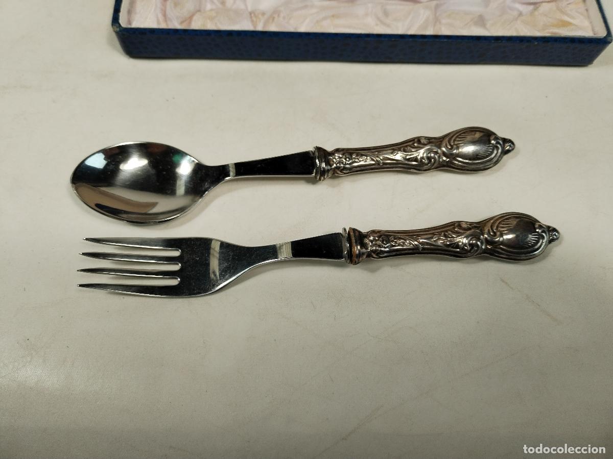 Antig&uuml;edades: juego cubiertos con mango de plata- c120 - Foto 5