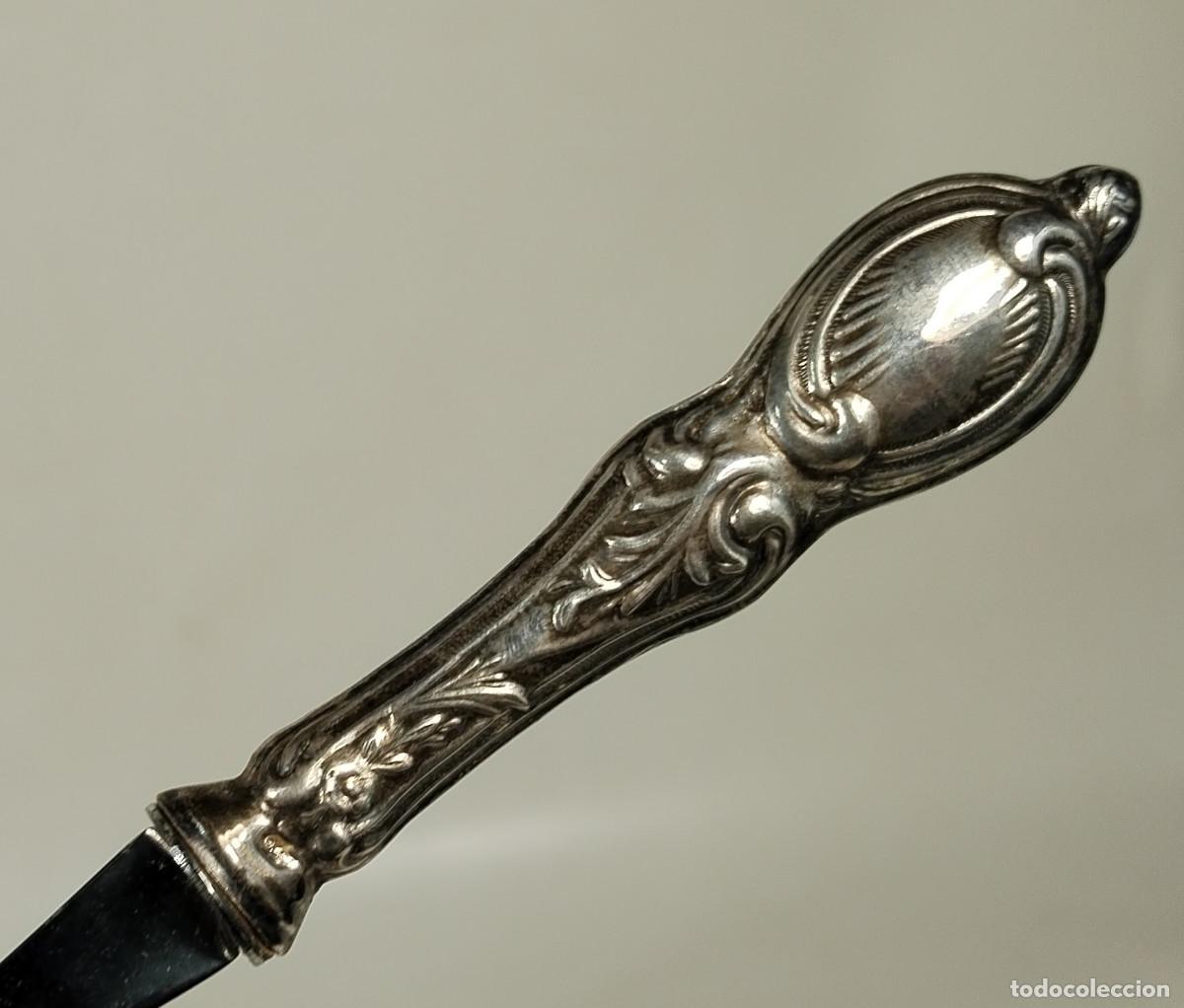 Antig&uuml;edades: juego cubiertos con mango de plata- c120 - Foto 6
