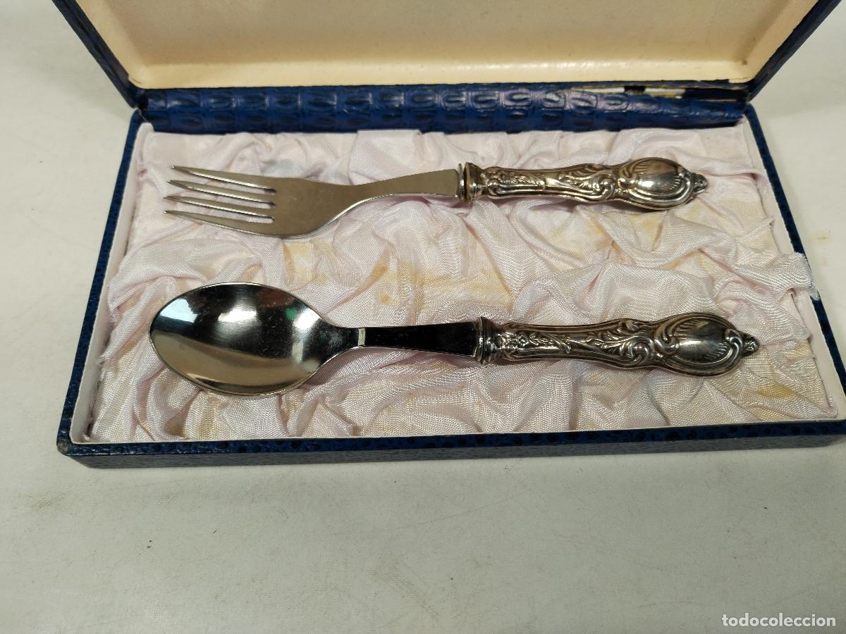 Antig&uuml;edades: juego cubiertos con mango de plata- c120 - Foto 1