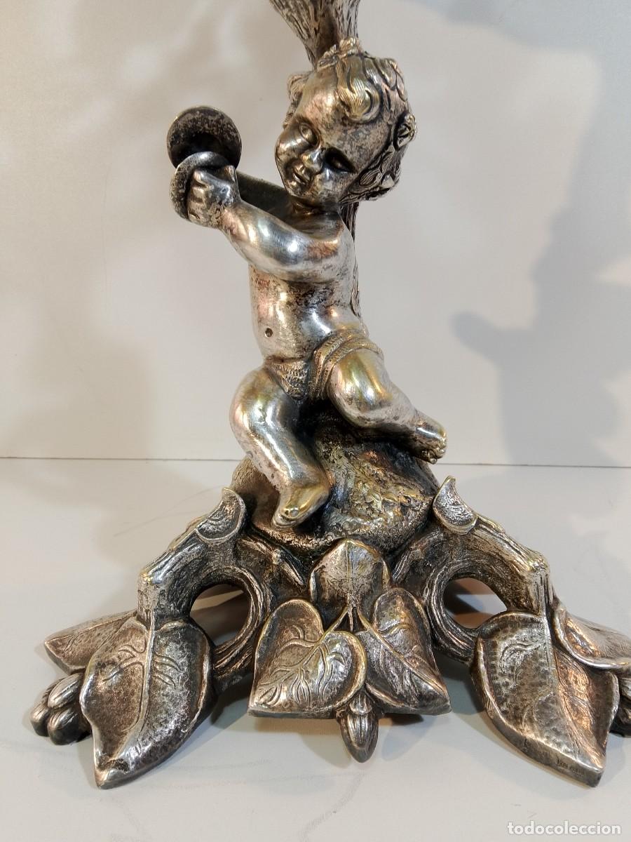 Antig&uuml;edades: centro de mesa con candelero- - Foto 2