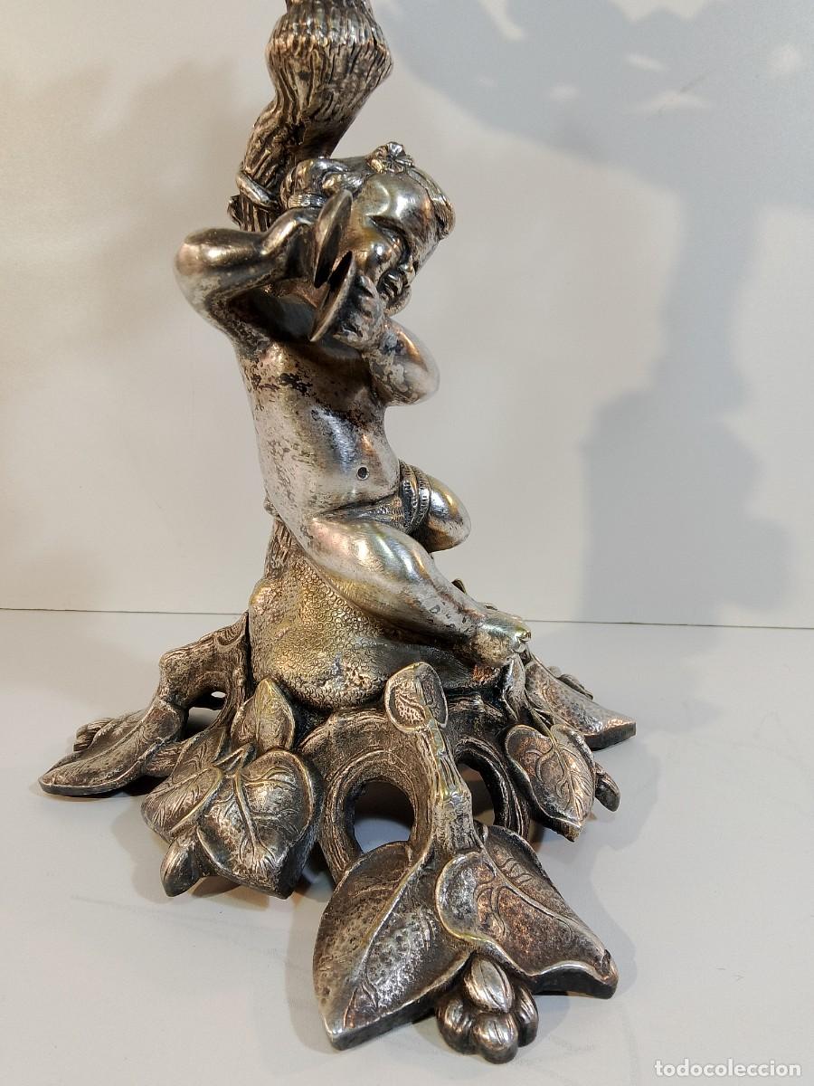 Antig&uuml;edades: centro de mesa con candelero- - Foto 4