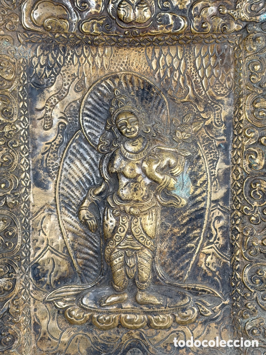 Antig&uuml;edades: Relieve budista en cobre - Foto 7