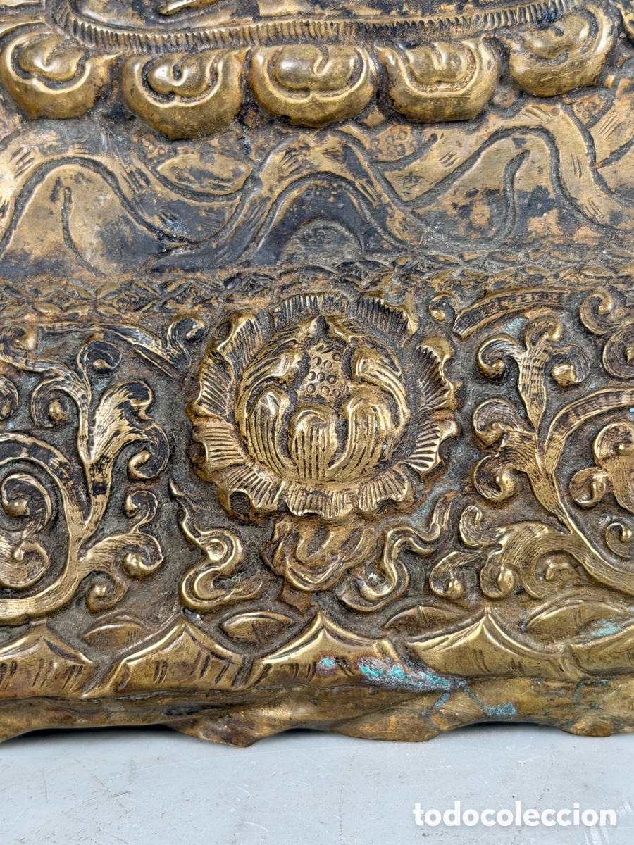 Antig&uuml;edades: Relieve budista en cobre - Foto 11