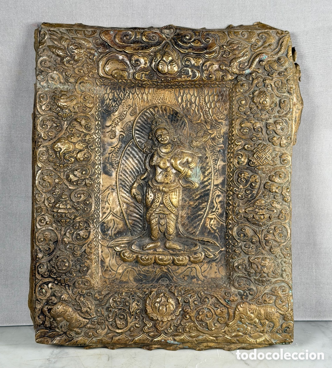 Antig&uuml;edades: Relieve budista en cobre - Foto 1