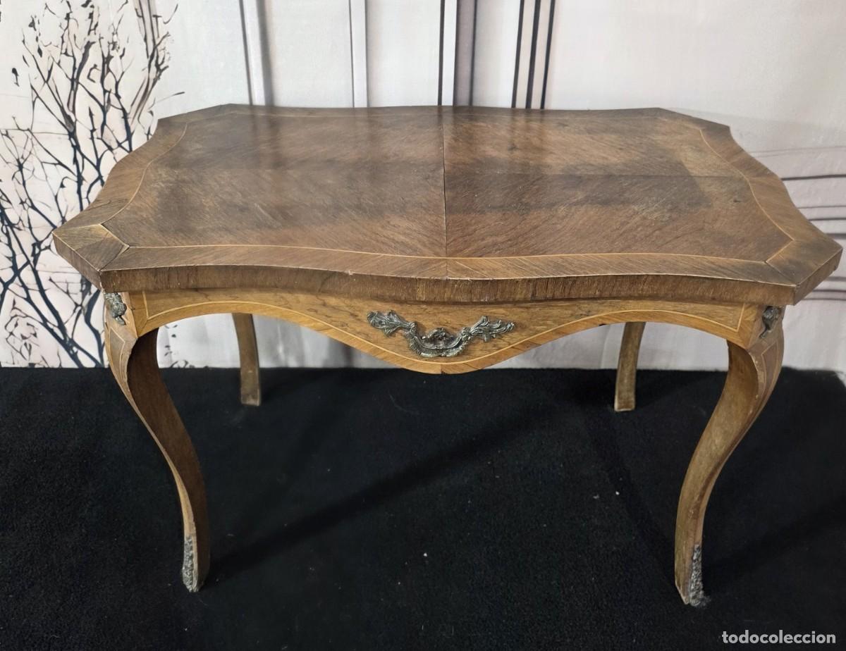 Antig&uuml;edades: Mesa centro antigua auxiliar de estilo Luis XV - Foto 2