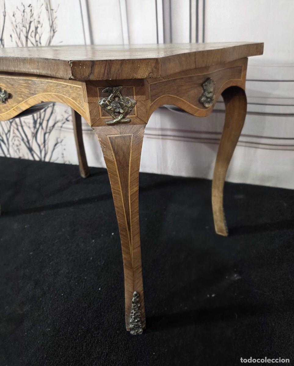 Antig&uuml;edades: Mesa centro antigua auxiliar de estilo Luis XV - Foto 5