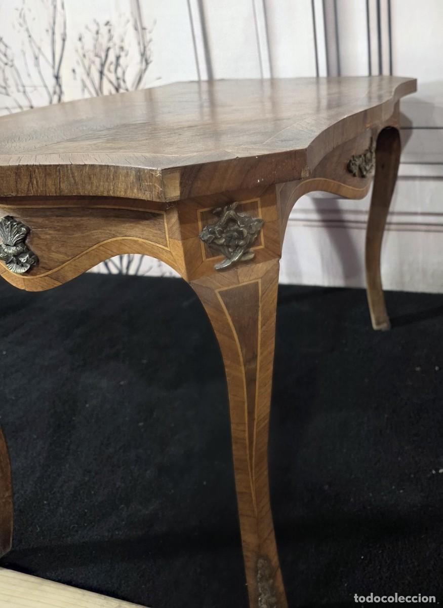 Antig&uuml;edades: Mesa centro antigua auxiliar de estilo Luis XV - Foto 7