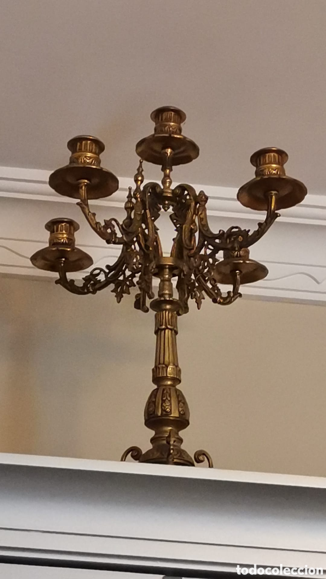 Antig&uuml;edades: 2 candelabros de bronce - Foto 1