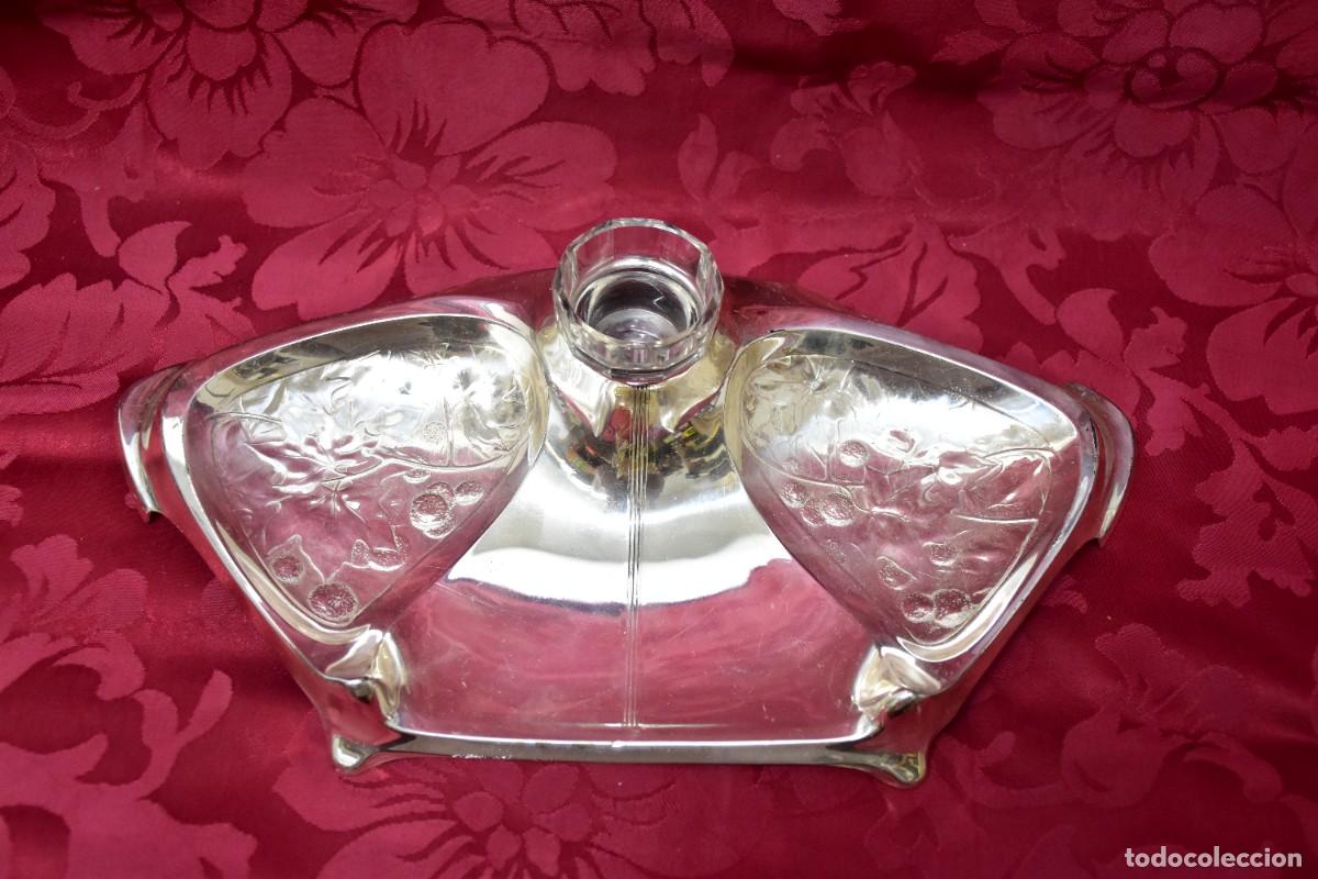 Antig&uuml;edades: TINTERO JUGENDSTIL DE METAL MARCA ORIVIT - Foto 1