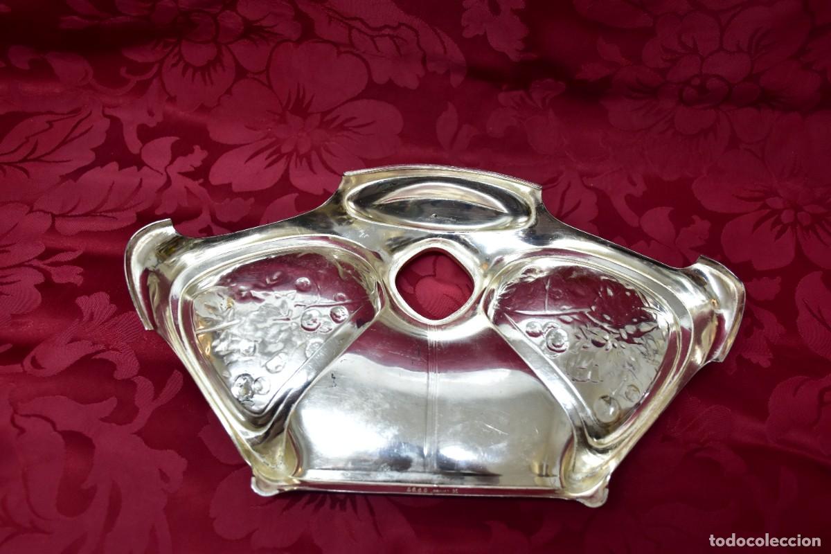 Antig&uuml;edades: TINTERO JUGENDSTIL DE METAL MARCA ORIVIT - Foto 8