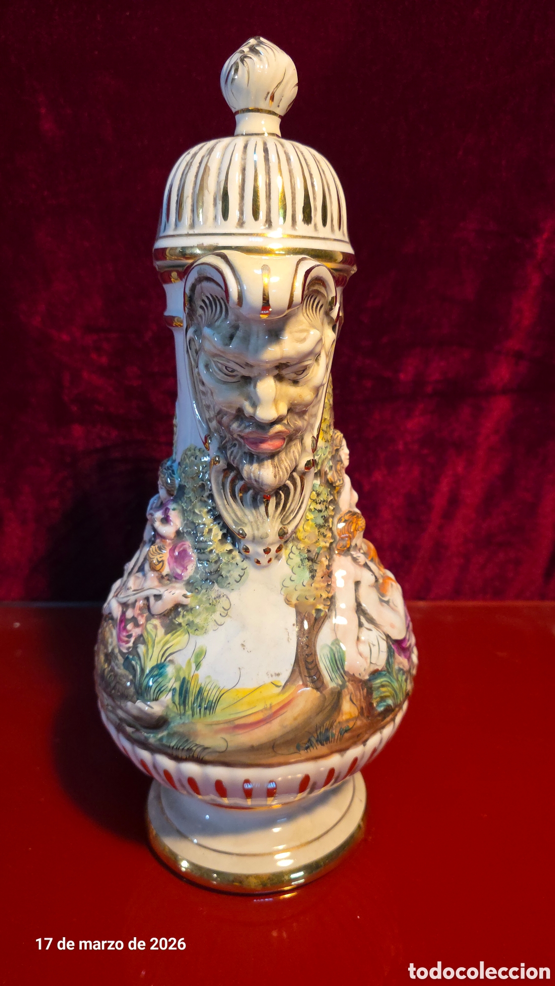 Antig&uuml;edades: Jarra jarron porcelana capodimonte - Foto 2