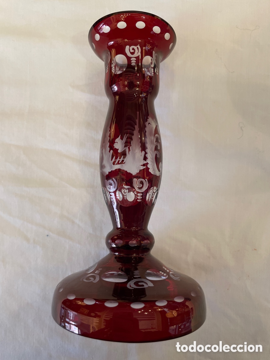 Antig&uuml;edades: Candelabro cristal bohemia - Foto 2