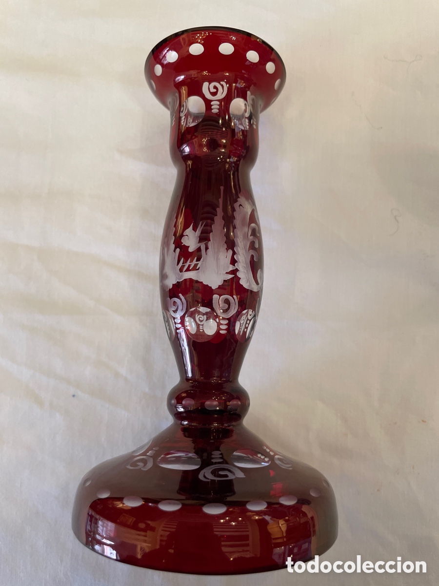 Antig&uuml;edades: Candelabro cristal bohemia - Foto 1