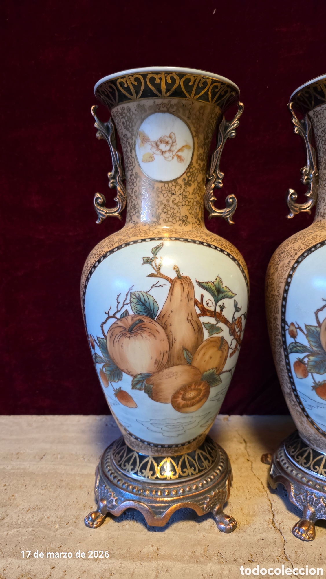 Antig&uuml;edades: Pareja jarrones porcelana adele carey - Foto 2