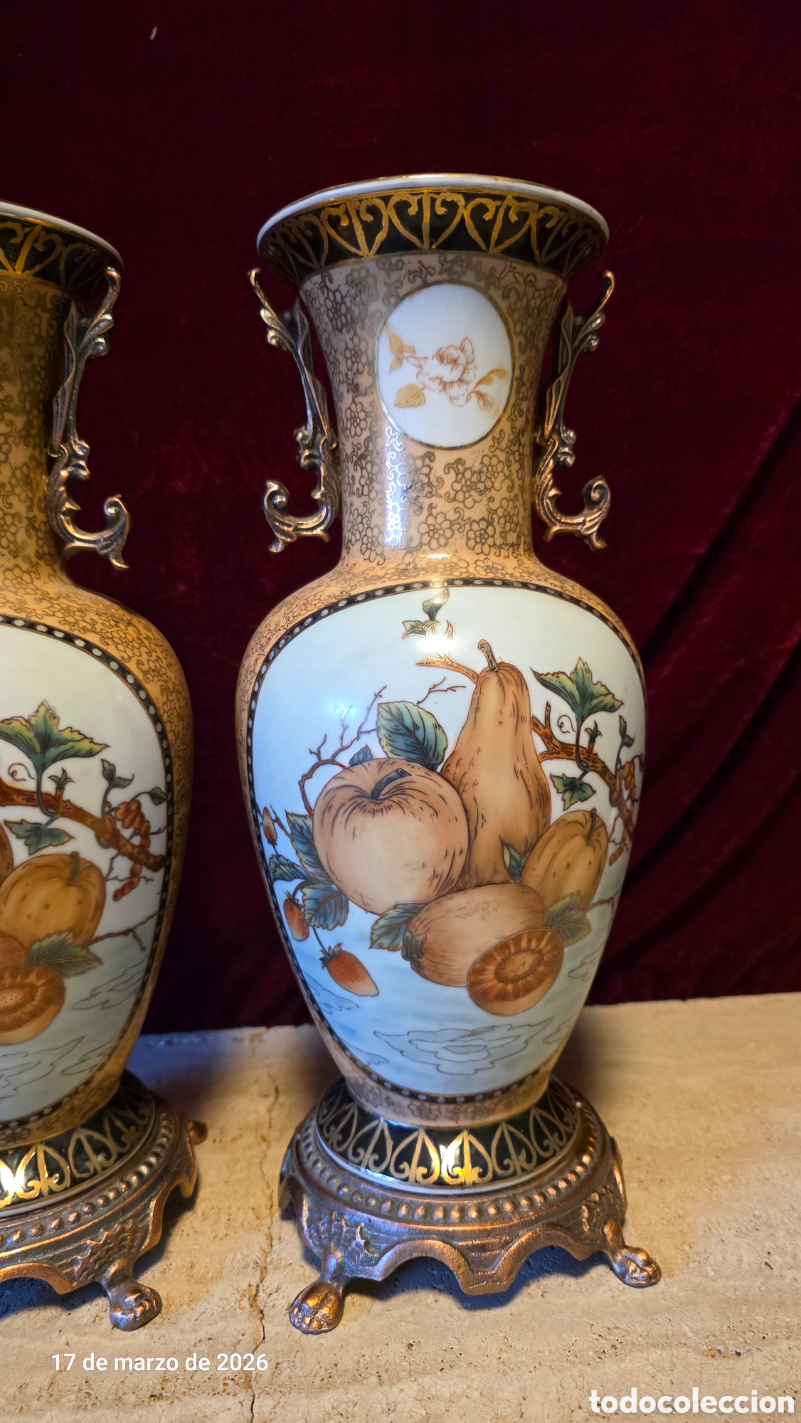 Antig&uuml;edades: Pareja jarrones porcelana adele carey - Foto 3