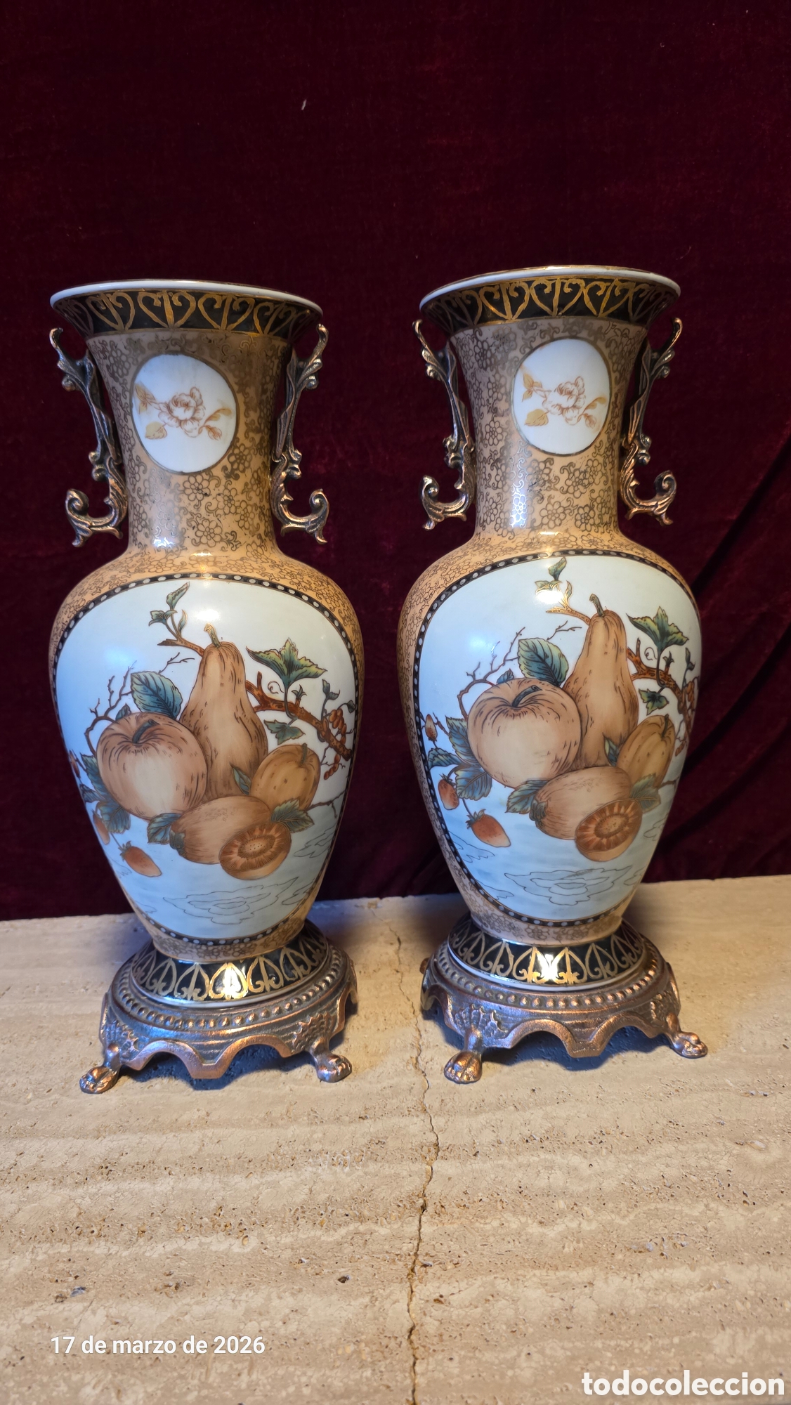Antig&uuml;edades: Pareja jarrones porcelana adele carey - Foto 1