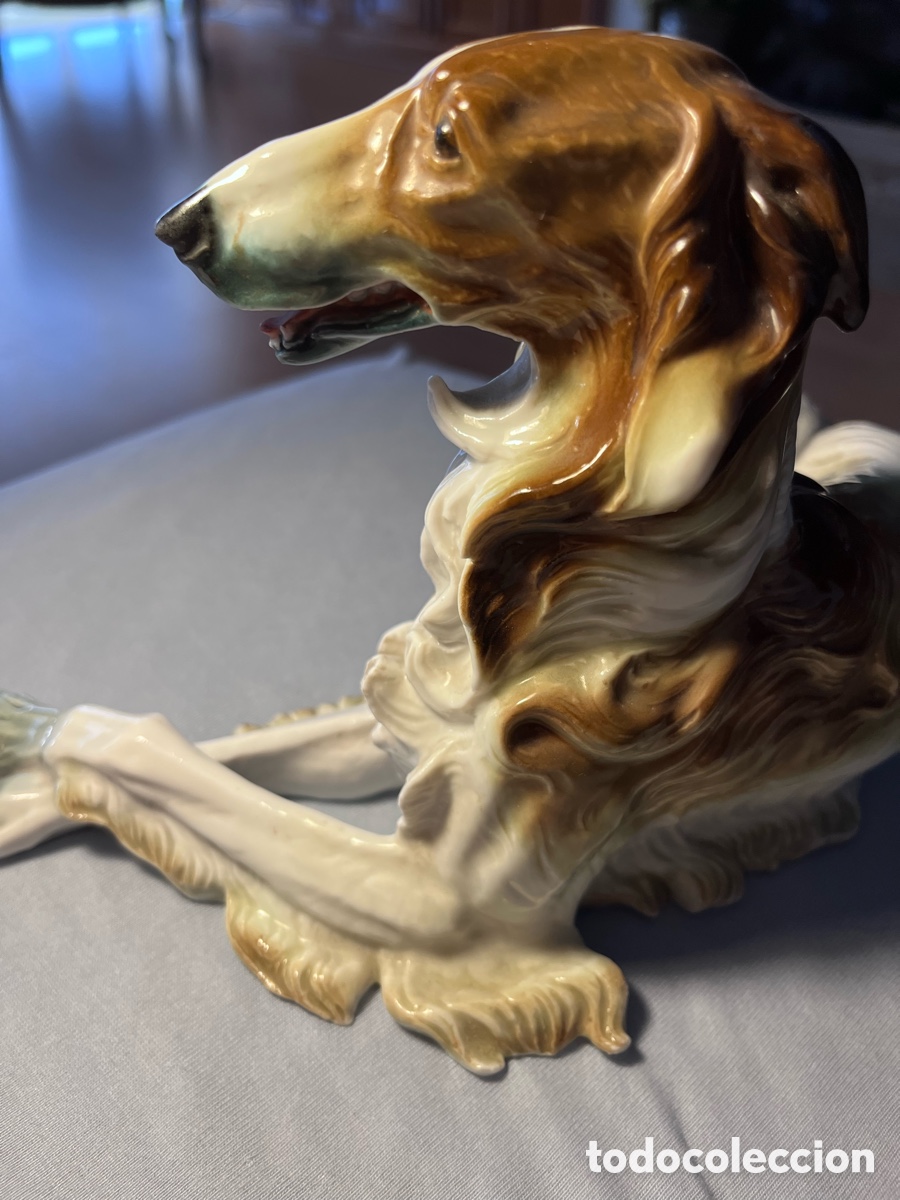 Antig&uuml;edades: Figura de porcelana de perro de la marca Algora - Foto 2