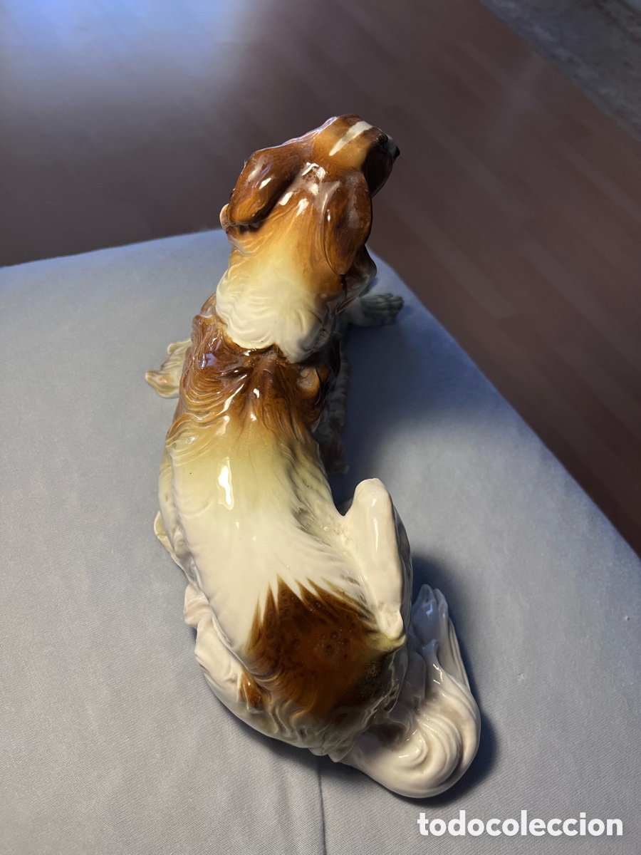 Antig&uuml;edades: Figura de porcelana de perro de la marca Algora - Foto 4