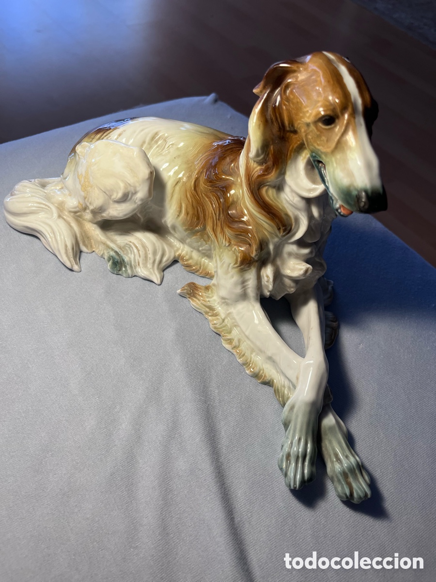 Antig&uuml;edades: Figura de porcelana de perro de la marca Algora - Foto 5