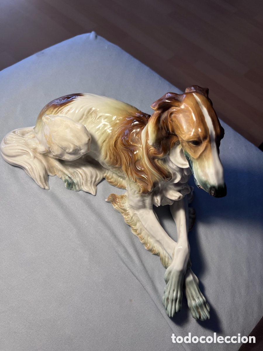 Antig&uuml;edades: Figura de porcelana de perro de la marca Algora - Foto 6