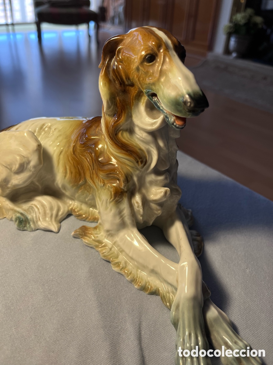 Antig&uuml;edades: Figura de porcelana de perro de la marca Algora - Foto 1