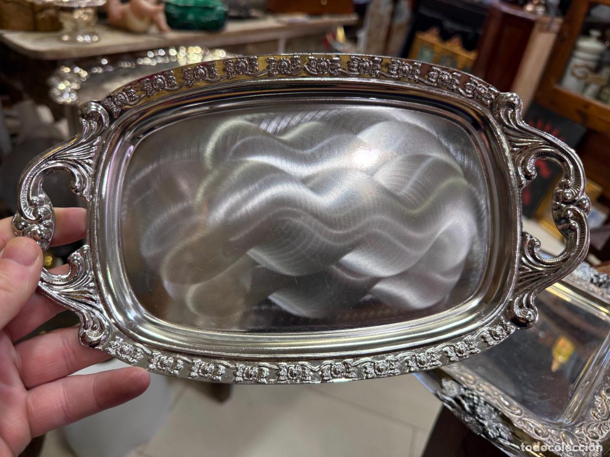 Antig&uuml;edades: BANDEJA DE ALPACA IDEAL PARA ACTO RELIGIOSO - MEDIDA 26,5x15 CM