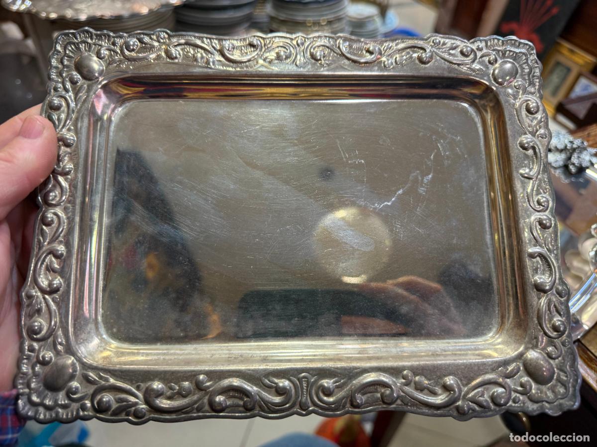 Antig&uuml;edades: BANDEJA DE ALPACA IDEAL PARA ACTO RELIGIOSO - MEDIDA 23X17 CM