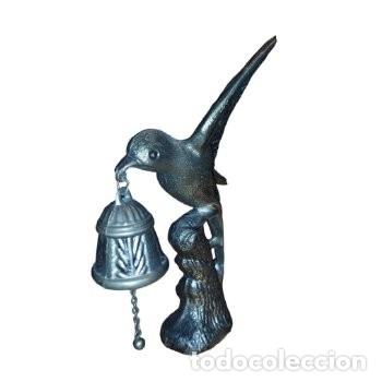 Antig&uuml;edades: CAMPANA - FIGURA DE AVE EN BRONCE - Foto 2