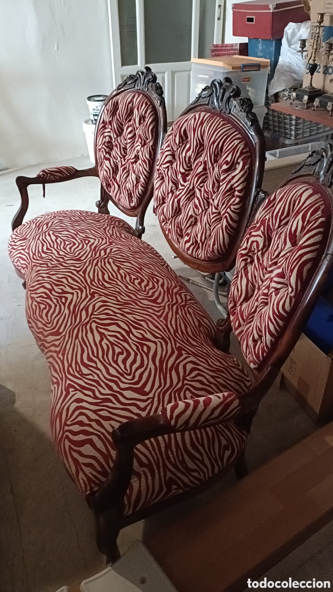 Antig&uuml;edades: Tresillo Isabelino y 2 sillones - Foto 9