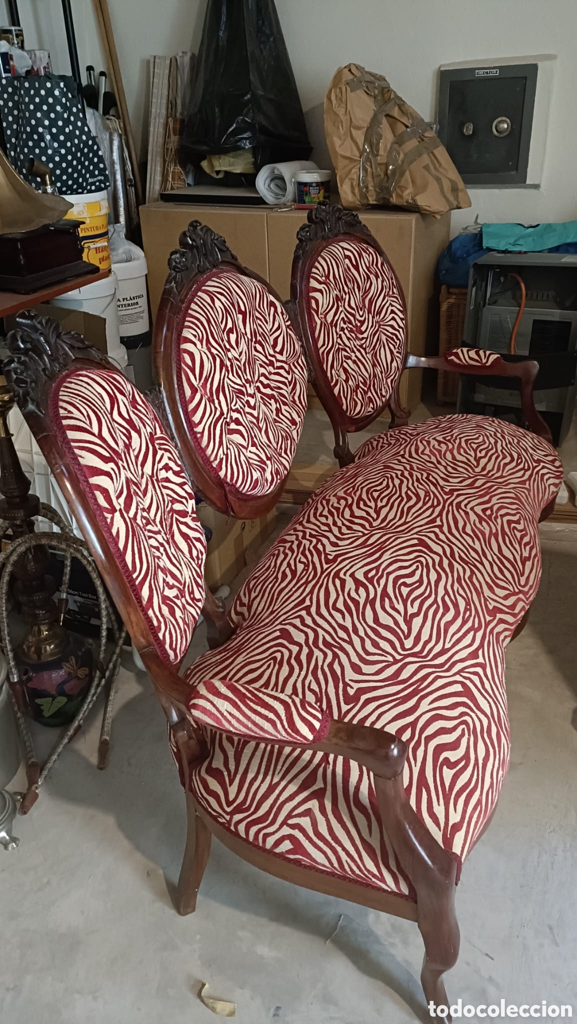 Antig&uuml;edades: Tresillo Isabelino y 2 sillones - Foto 11