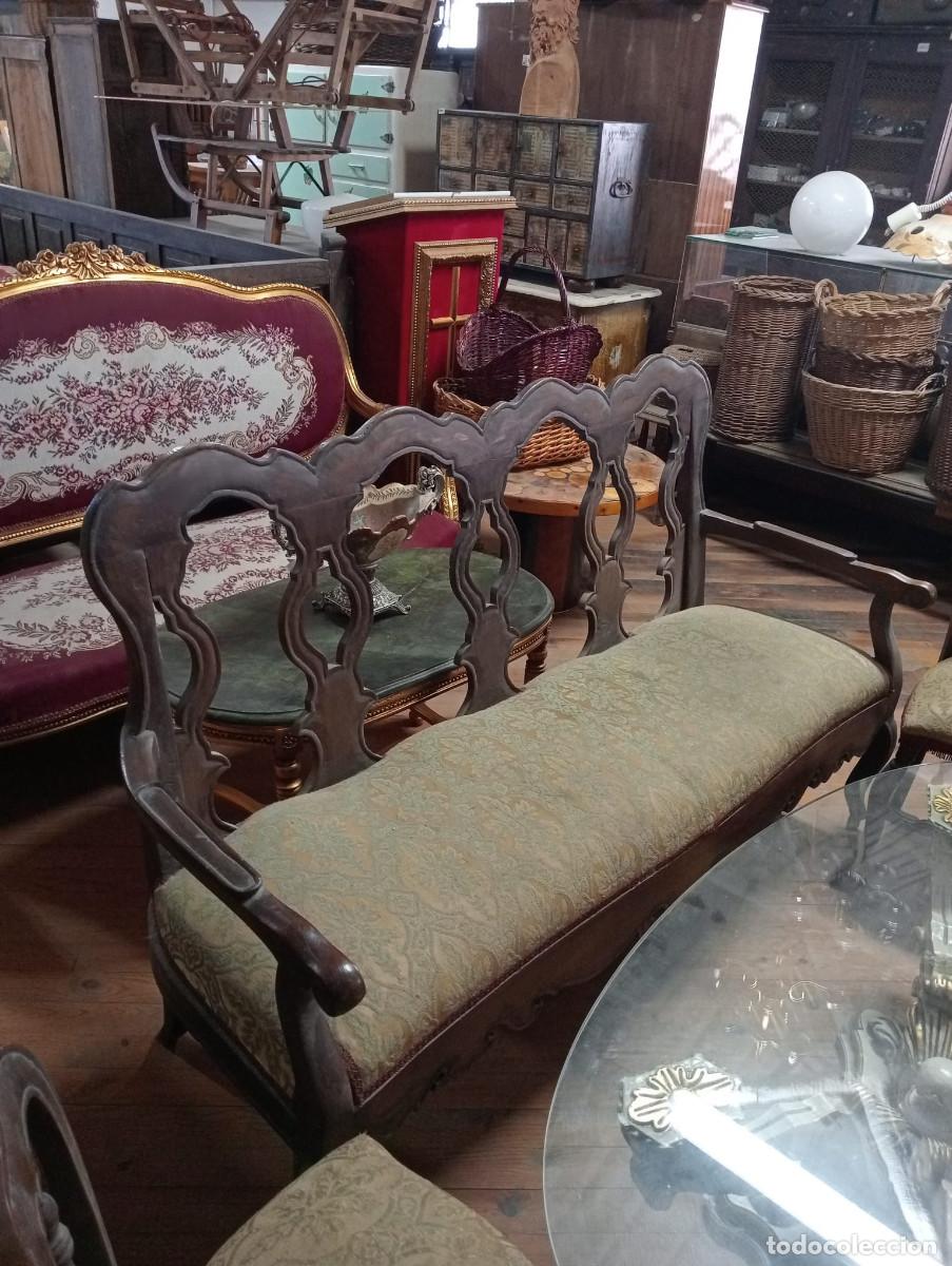 Antig&uuml;edades: Sofa y 6 sillas, antiguo. Nogal. - Foto 2