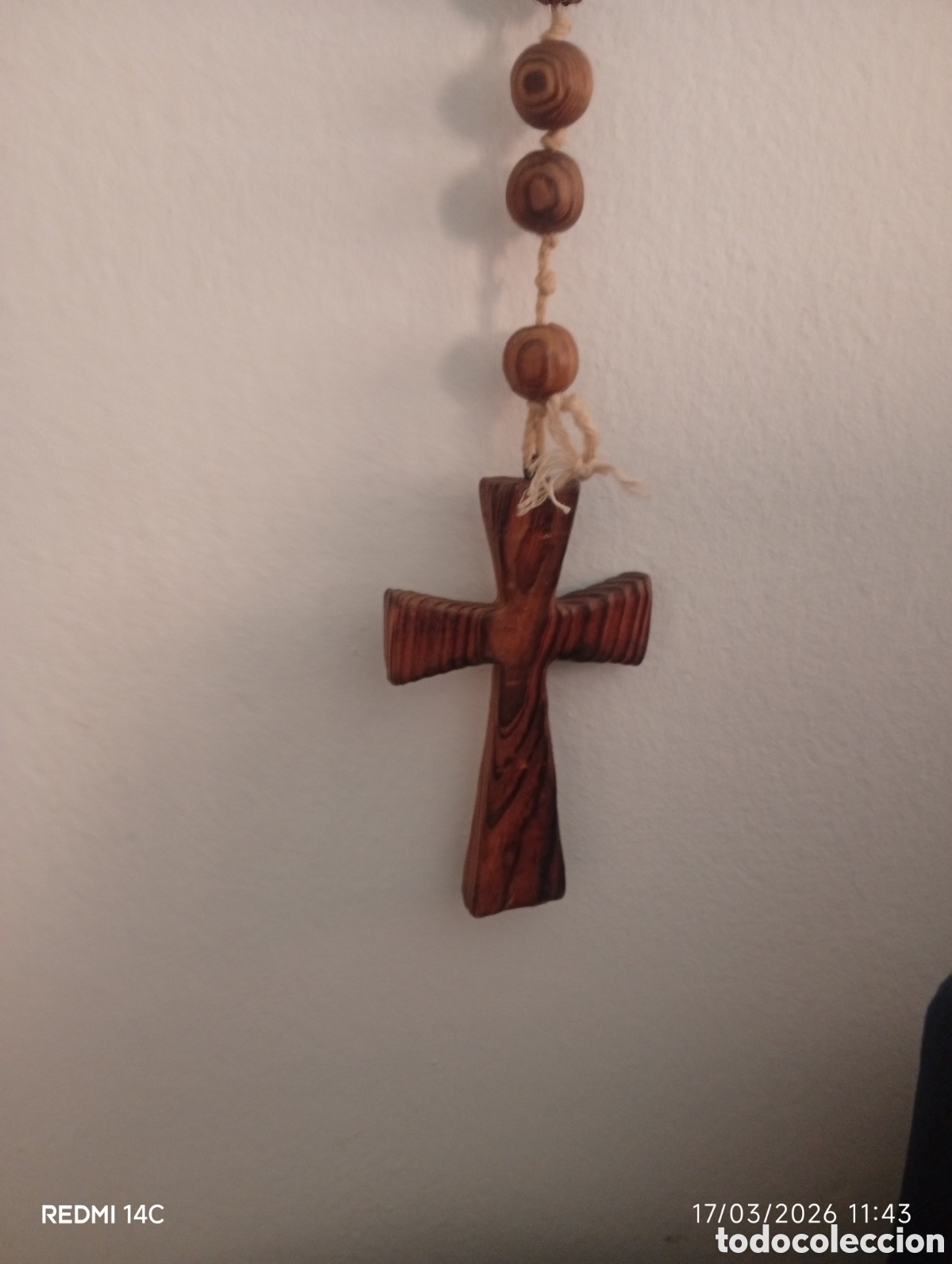 Antig&uuml;edades: Antiguo rosario de madera para decorar - Foto 2