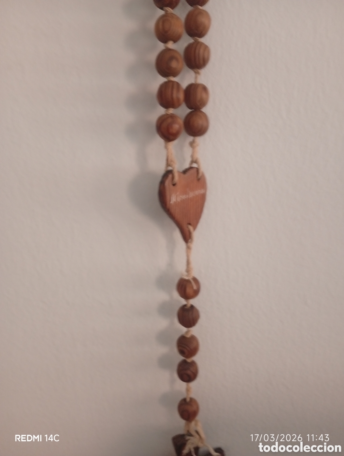 Antig&uuml;edades: Antiguo rosario de madera para decorar - Foto 3