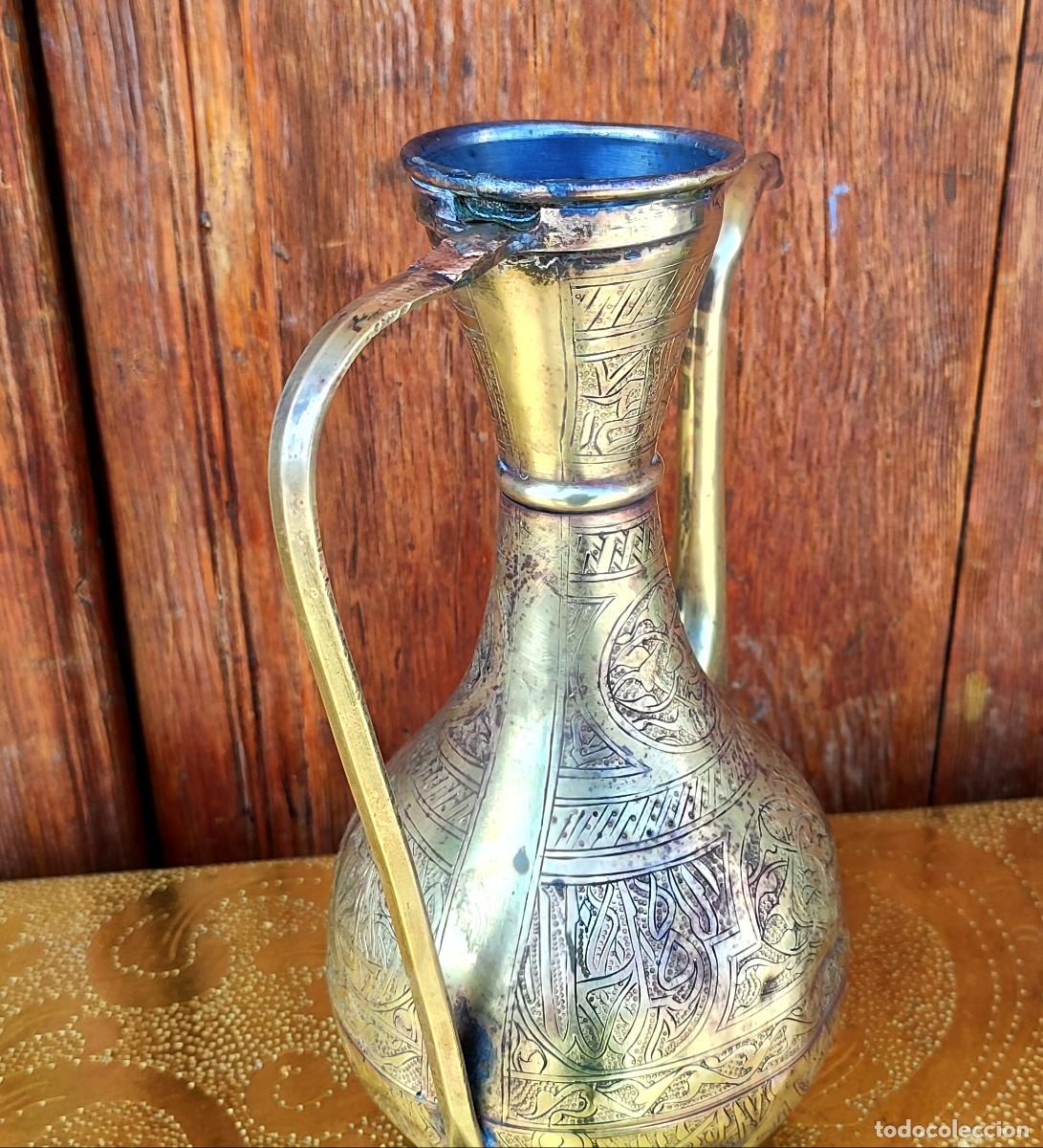 Antig&uuml;edades: Tetera oriental en laton grabado y bronce - Foto 3