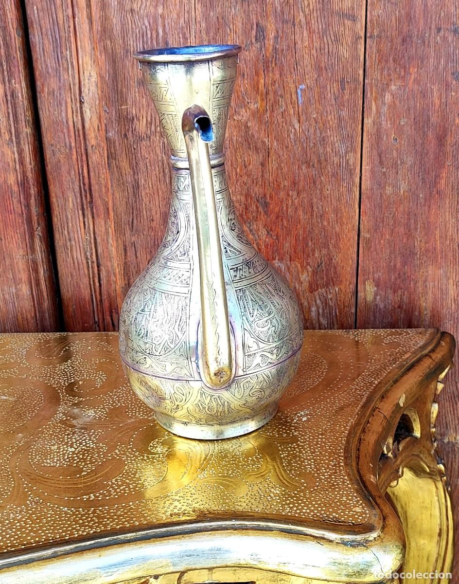 Antig&uuml;edades: Tetera oriental en laton grabado y bronce - Foto 4