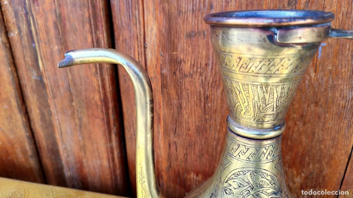 Antig&uuml;edades: Tetera oriental en laton grabado y bronce - Foto 6