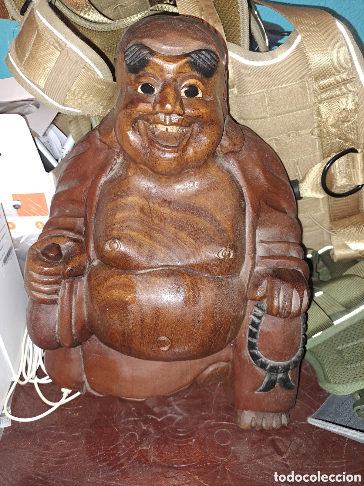 Antig&uuml;edades: Gran buda de madera muy antiguo - Foto 2