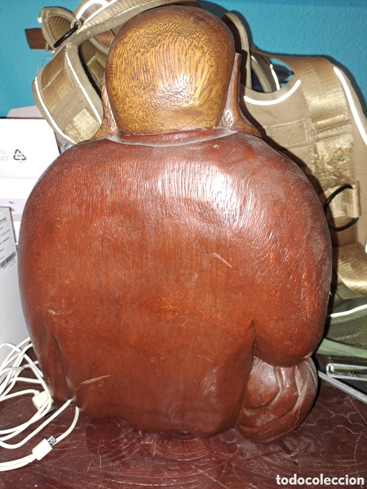Antig&uuml;edades: Gran buda de madera muy antiguo - Foto 4