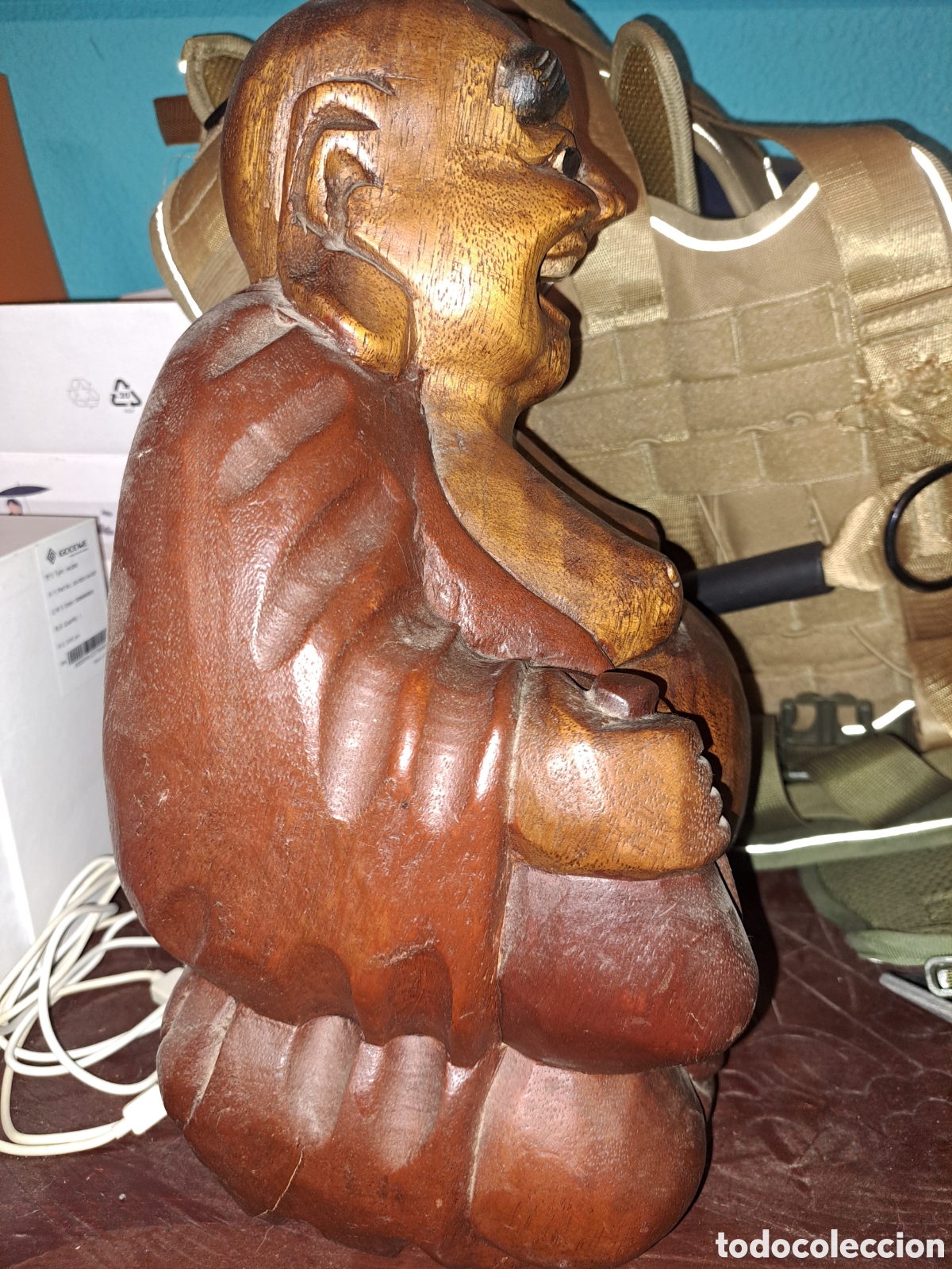 Antig&uuml;edades: Gran buda de madera muy antiguo - Foto 5