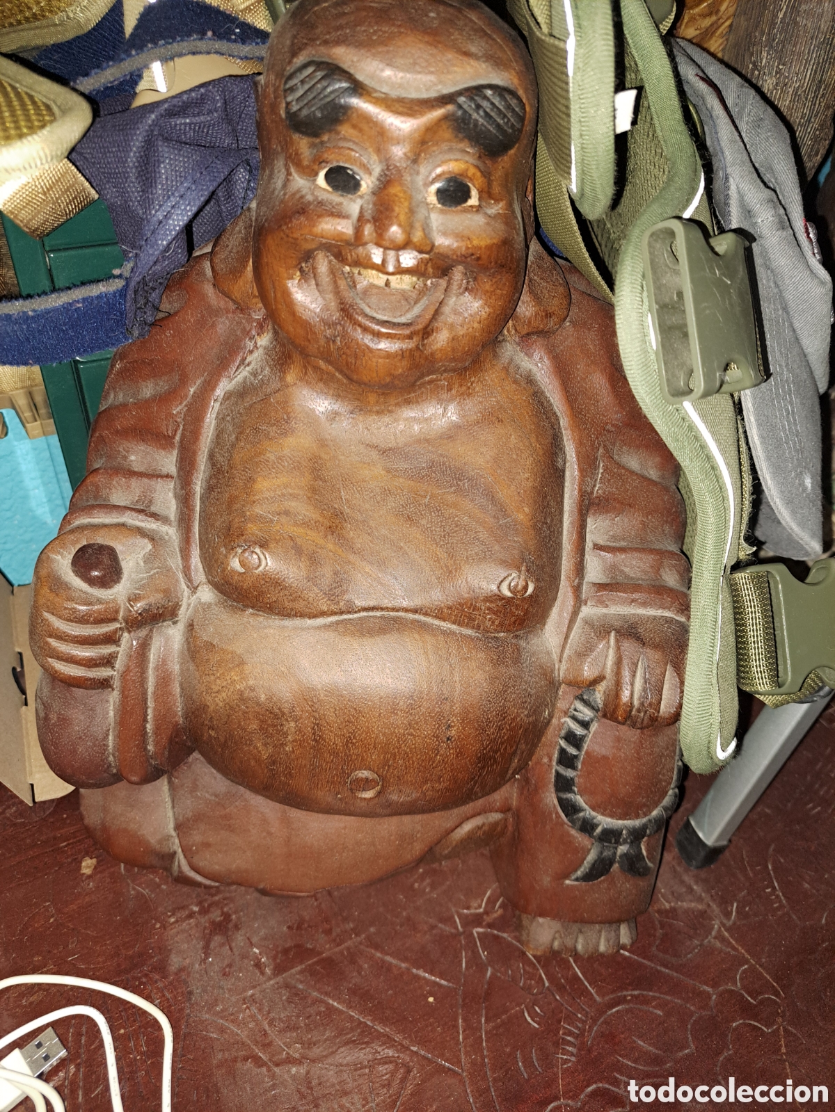 Antig&uuml;edades: Gran buda de madera muy antiguo - Foto 1