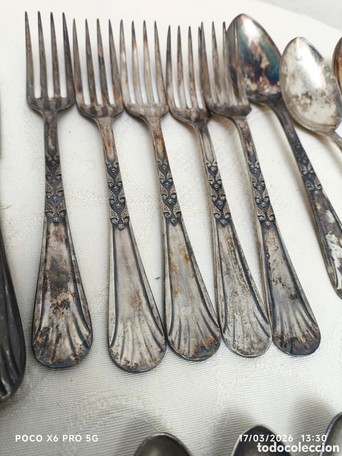 Antig&uuml;edades: Lote cuberter&iacute;a antiguos plata - Foto 2