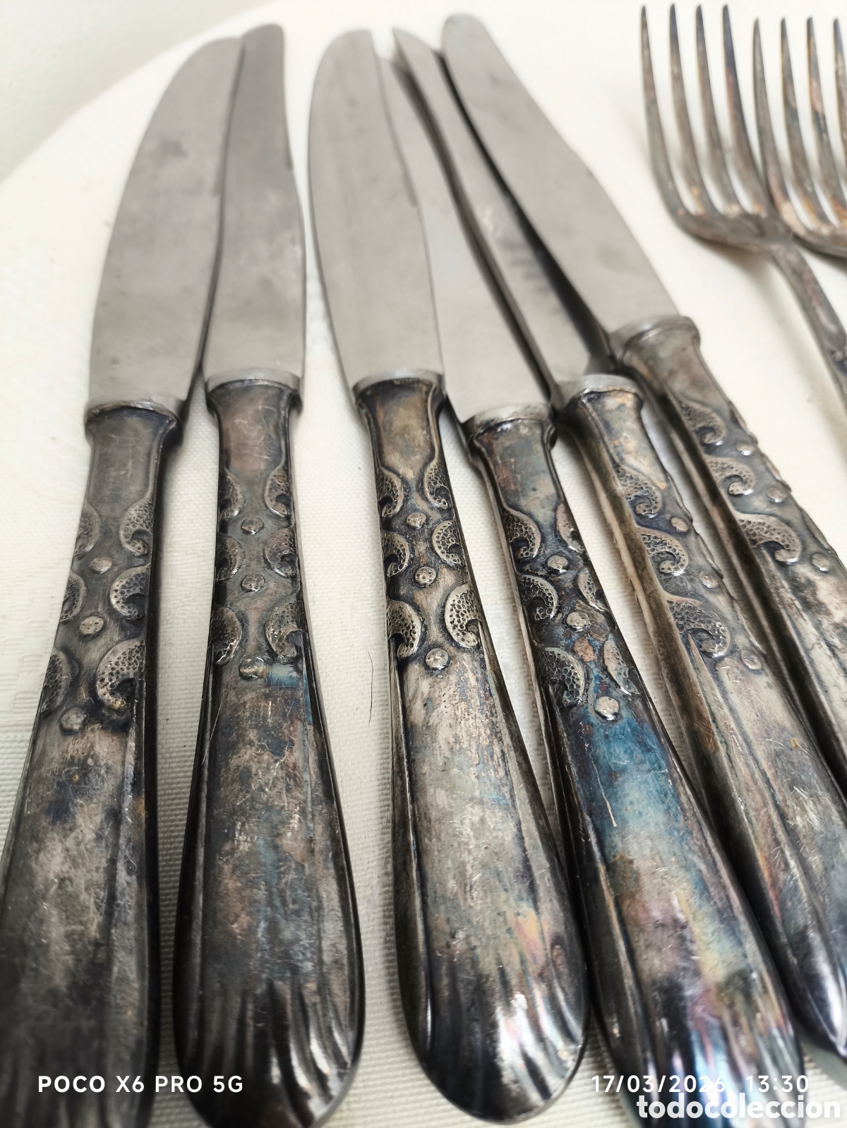 Antig&uuml;edades: Lote cuberter&iacute;a antiguos plata - Foto 6