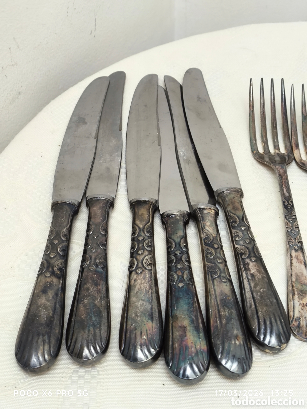 Antig&uuml;edades: Lote cuberter&iacute;a antiguos plata - Foto 9
