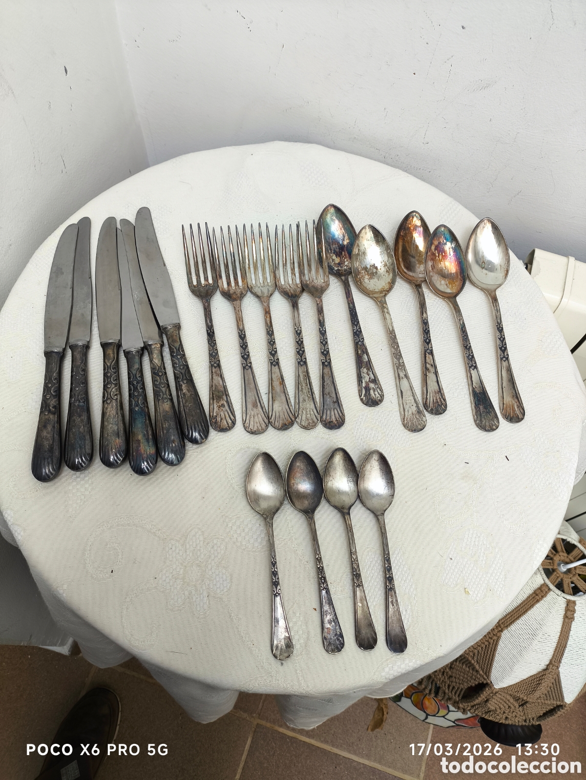 Antig&uuml;edades: Lote cuberter&iacute;a antiguos plata - Foto 1